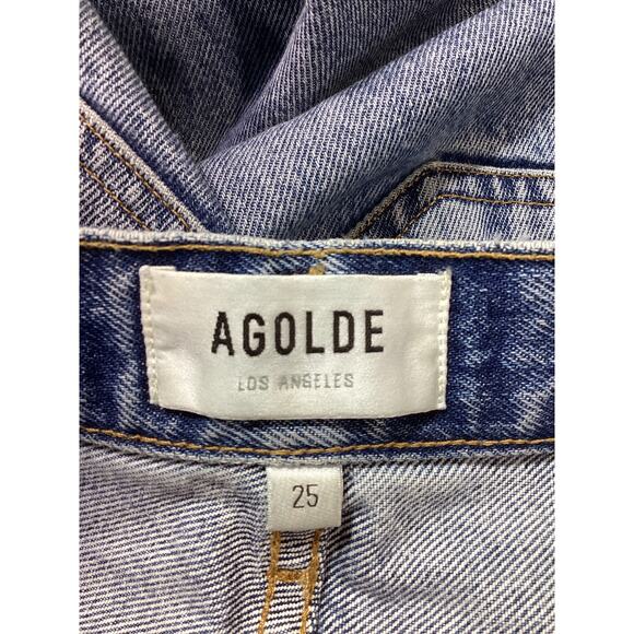 Agolde 'Riley' High Rise Straight Crop Denim Jean Size 25 - Picture 4 of 4